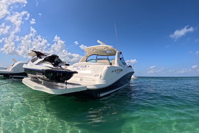 Private Luxury HalfDay w/Jetski Stingray City, Snorkeling & Starfish Beach Tour - The private-boat setup at Cayman Islands Yacht Club